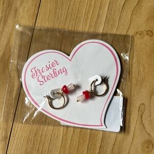 Frasier Sterling Red and White mushroom Earrings